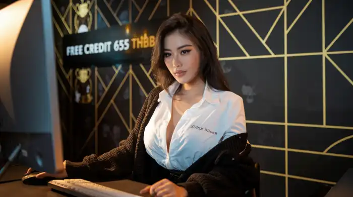 สาวสวยนำเสนออัตราจ่ายของ SomWang Lotto ที่สูงกว่าที่อื่น